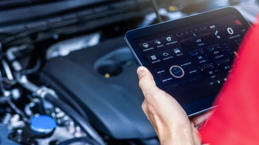 Motor uitlezen met een tablet